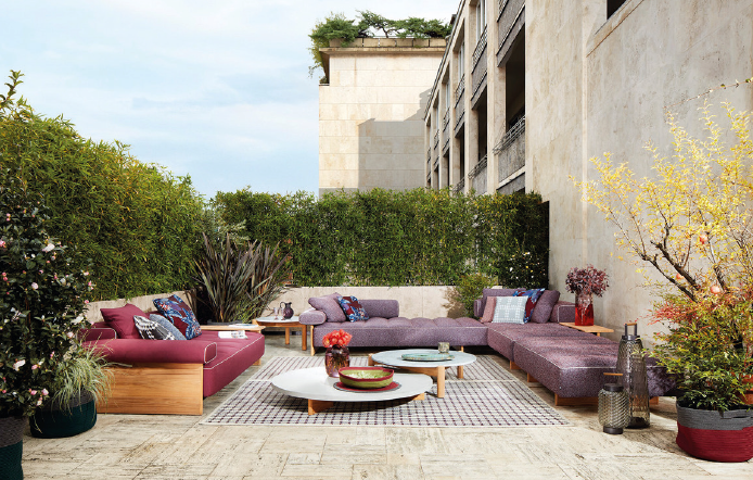 The "Cassina Perspective Goes Outdoor" collection shows a whole world