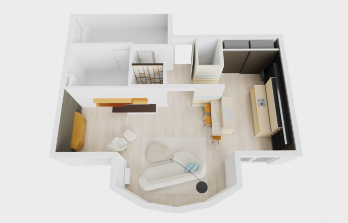 The floor plan of the apartment