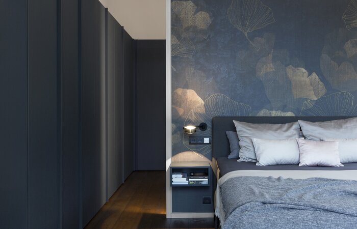 The bedroom with walk-in dressing room was realised as planned