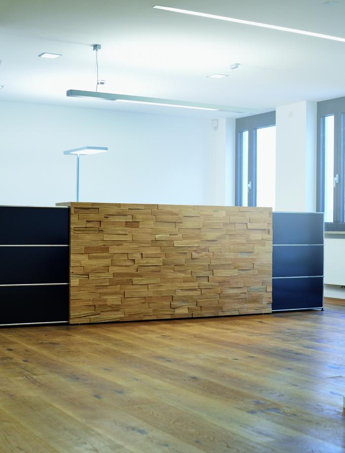 Counter with wooden element