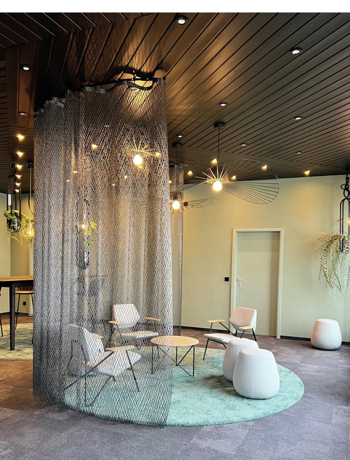 Carbon curtains create a room-within-a-room solution.
